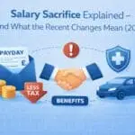Salary sacrifice explained with 2025 changes showing reduced tax, employee benefits, electric car scheme and health benefits in the UK