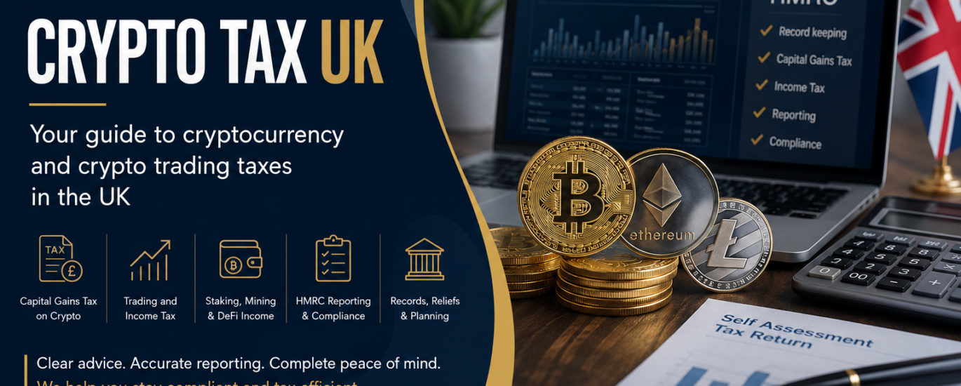 Crypto tax UK guide explaining cryptocurrency trading, Capital Gains Tax, Income Tax, staking, DeFi and HMRC reporting for UK taxpayersCrypto tax UK guide explaining cryptocurrency trading, Capital Gains Tax, Income Tax, staking, DeFi and HMRC reporting for UK taxpayers